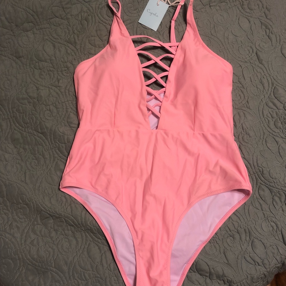 NWT Cupshe pink one piece